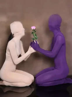 Sexy Zentai Costumes Lycra Rave Club Light Apricot Full Body Suits
