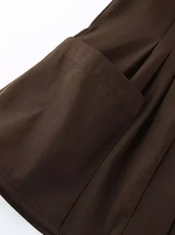 Sheer Chiffon Blouse Women's Flare Sleeve Top - Brown Boho Ruffle Tiered Loose Fit - Spring Party Night 2026