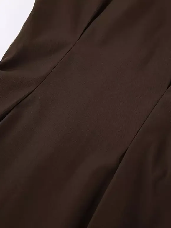Sheer Chiffon Blouse Women's Flare Sleeve Top - Brown Boho Ruffle Tiered Loose Fit - Spring Party Night 2026