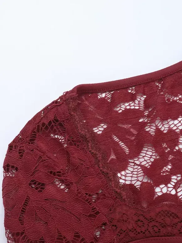 Sheer Lace Bodysuit For Women - Sexy Long Sleeve Slim Fit Leotard Top - Spring Night Out Party 2026