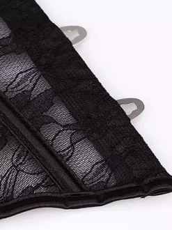 Sheer Lace Strapless Corset Waist Cincher 2 Colors