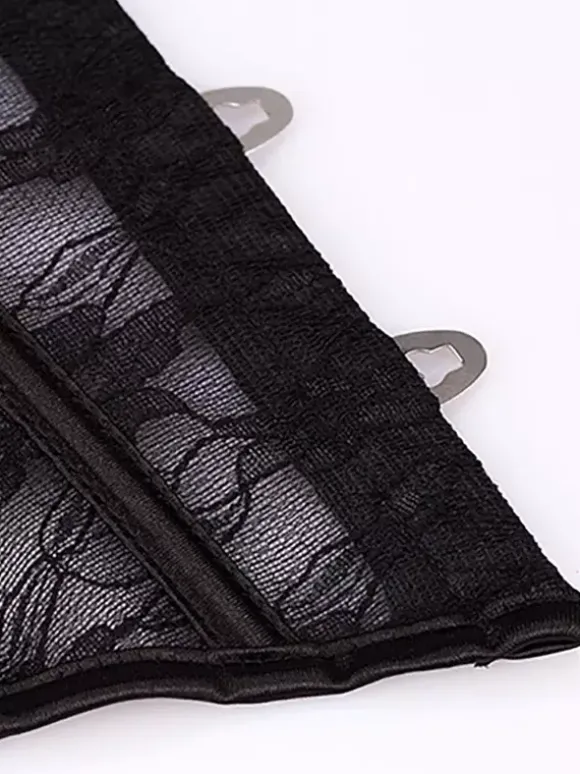 Sheer Lace Strapless Corset Waist Cincher 2 Colors