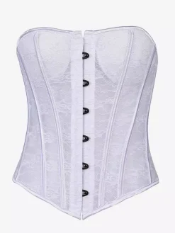 Sheer Lace Strapless Corset Waist Cincher 2 Colors
