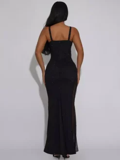 Sheer Side Sequin Sleeveless Bodycon Maxi Party Dress For Women 2026