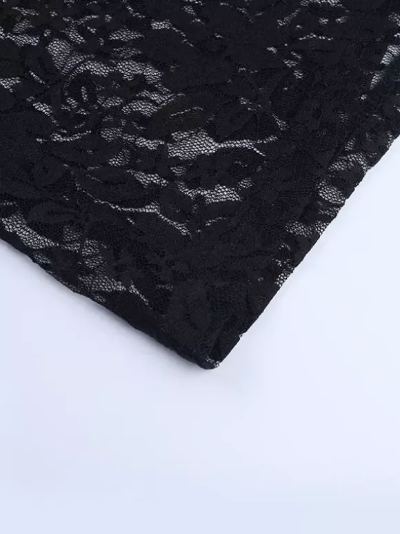 Sheer Floral Lace Maxi Dress For Women - Black Gothic Sleeveless Bodycon Gown - Summer Night Party Clubwear 2026