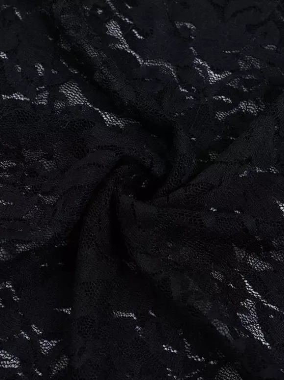 Sheer Floral Lace Maxi Dress For Women - Black Gothic Sleeveless Bodycon Gown - Summer Night Party Clubwear 2026