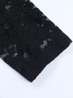 Sheer Lace Women's Lace Shirt - Gothic V-Neck Button Up Slim Shirt Cardigan - Spring Night Out Top 2026