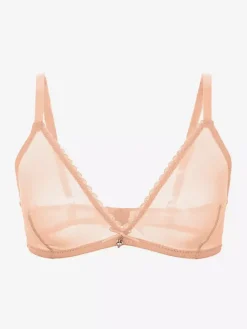 Sheer Mesh Demi Underwire Bra White Daily Casual Lingerie