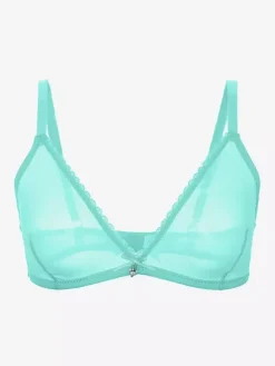 Sheer Mesh Demi Underwire Bra White Daily Casual Lingerie