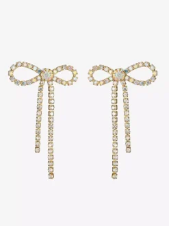 Shiny Bow Rhinestone Earrings For Women 2026