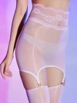 Shiny Ultra-Thin Removable Stockings Black Sexy Silky See-Through Garter Belts