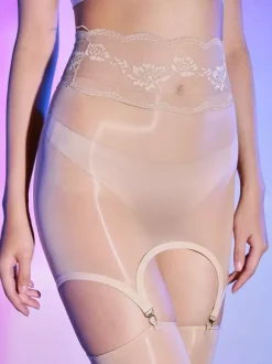 Shiny Ultra-Thin Removable Stockings Black Sexy Silky See-Through Garter Belts