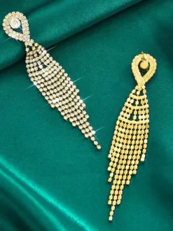 Shiny Rhinestone Tassel Earrings For Women 2026