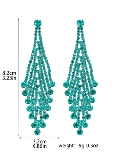 Shiny Rhombus Shaped Rhinestone Earrings For Women 2026