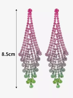 Shiny Rhombus Shaped Rhinestone Earrings For Women 2026