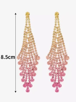 Shiny Rhombus Shaped Rhinestone Earrings For Women 2026