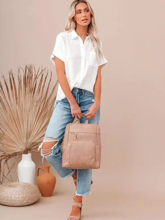 Shirt For Women Black Turndown Collar Casual Buttons Short Sleeves Tops