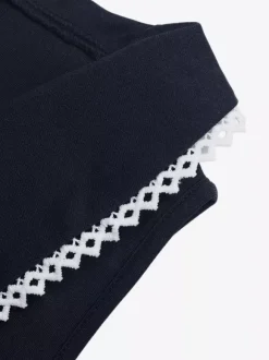 Shirt For Women Deep Blue Color Block Lace Up Turndown Collar Sexy Sleeveless Tops