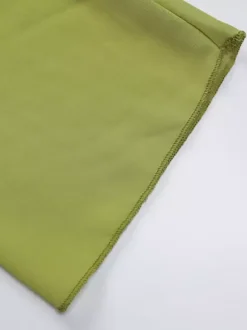Shirt For Women Green Polyester V-Neck Pleated Casual Lace Up Long Sleeves Tops