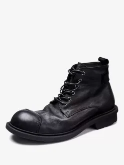 Shoes Men's Shoes Work Boots Men's Boots Cowhide Chic Black