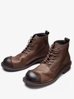 Shoes Men's Shoes Work Boots Men's Boots Cowhide Chic Black