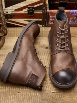 Shoes Men's Shoes Work Boots Men's Boots Cowhide Chic Black