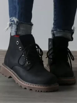 Shoes Men's Shoes Work Boots Men's Boots Cowhide Chic Black