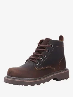 Shoes Men's Shoes Work Boots Men's Boots Cowhide Chic Black