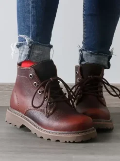 Shoes Men's Shoes Work Boots Men's Boots Cowhide Chic Black
