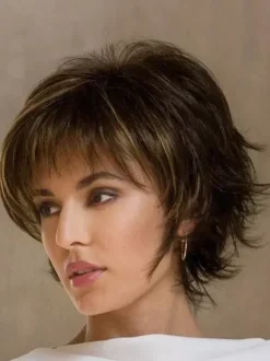 Short Hair With Highlights Bangs Synthetic Wigs For Women 2026