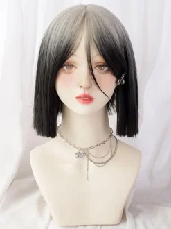 Short Lolita Wigs Heat-resistant Fiber Split Color Lolita Accessories