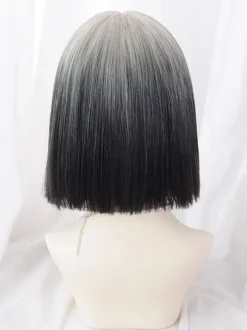 Short Lolita Wigs Heat-resistant Fiber Split Color Lolita Accessories