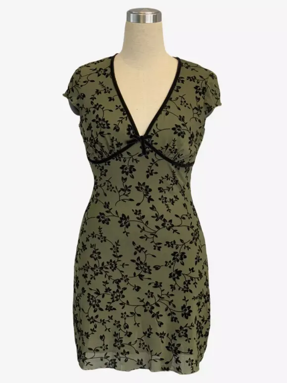 Short Sleeve V-Neck Floral Print Mini Dress For Women 2026