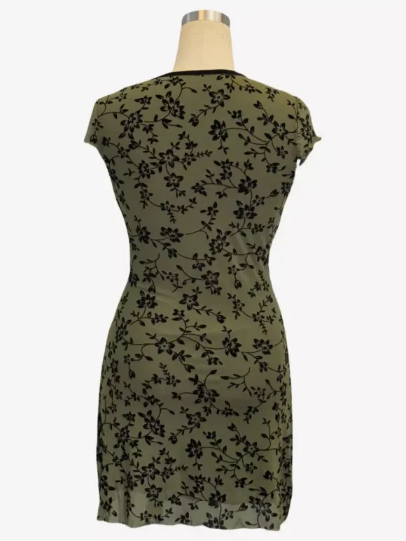 Short Sleeve V-Neck Floral Print Mini Dress For Women 2026