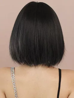 Short Straight Bob With Bangs Daily Synthetic Wig For Women 2026