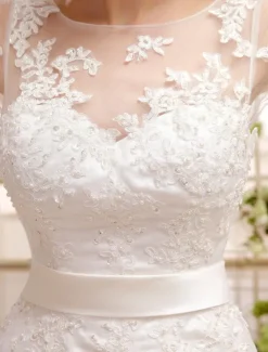Short Wedding Dress Ivory Lace Up Vintage A Line Tea Length Bridal Dress Free Customization