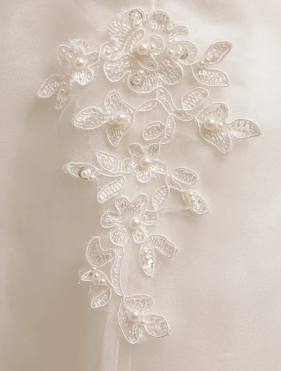 Short Wedding Dress Ivory Lace Up Vintage A Line Tea Length Bridal Dress Free Customization