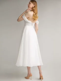 Short Wedding Dress Jewel Neck Sleeveless A-Line Tea-Length Bridal Dresses