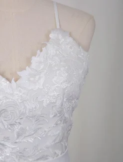 Short Wedding Dress V Neck Sleeveless A Line Tea Length Straps Bridal Gowns