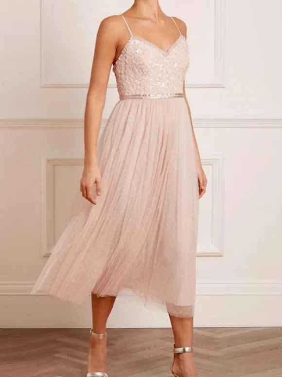 Short Bridesmaid Dress Chiffon Sleeveless Zipper Square Neck Wedding Party Dresses