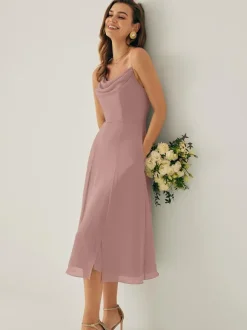 Short Bridesmaid Dress Chiffon Sleeveless Zipper Square Neck Wedding Party Dresses