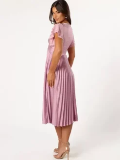 Short Bridesmaid Dress Elastic Silk Like Satin Short Sleeves Zipper V-Neck Wedding Party Dresses
