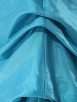Short Prom Dress Aqua Strapless Ruched Ball Gown Knee Length Taffeta Party Dress Free Customization