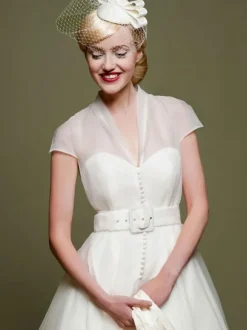 Short Wedding Dresses 2026 V-Neck Short Sleeves A-Line Ankle-Length Bridal Dresses Free Customization