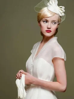Short Wedding Dresses 2026 V-Neck Short Sleeves A-Line Ankle-Length Bridal Dresses Free Customization