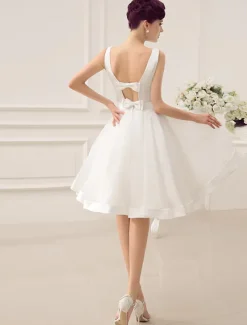 Short Wedding Dress 2026 Vintage Bridal Dress 1950S Bateau Sleeveless Bridal Gown Free Customization