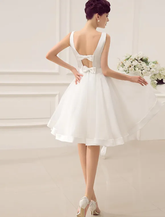 Short Wedding Dress 2026 Vintage Bridal Dress 1950S Bateau Sleeveless Bridal Gown Free Customization