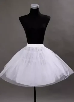Short Wedding Petticoats Black Taffeta A Line Boneless Two Tier Bridal Petticoats