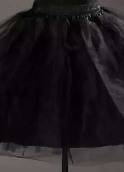 Short Wedding Petticoats Black Taffeta A Line Boneless Two Tier Bridal Petticoats