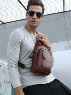 Shoulder Bag Sports Accessories Dark Brown Business Bag For Men